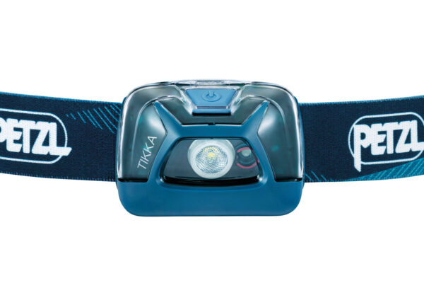 Petzl Tikka_blauw detail voorkant